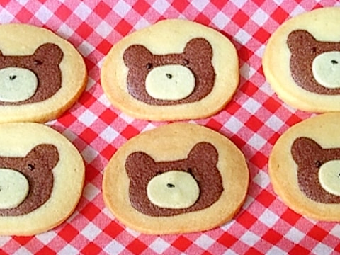 型ぬきで簡単！かわいいクマのアイスボックスクッキー